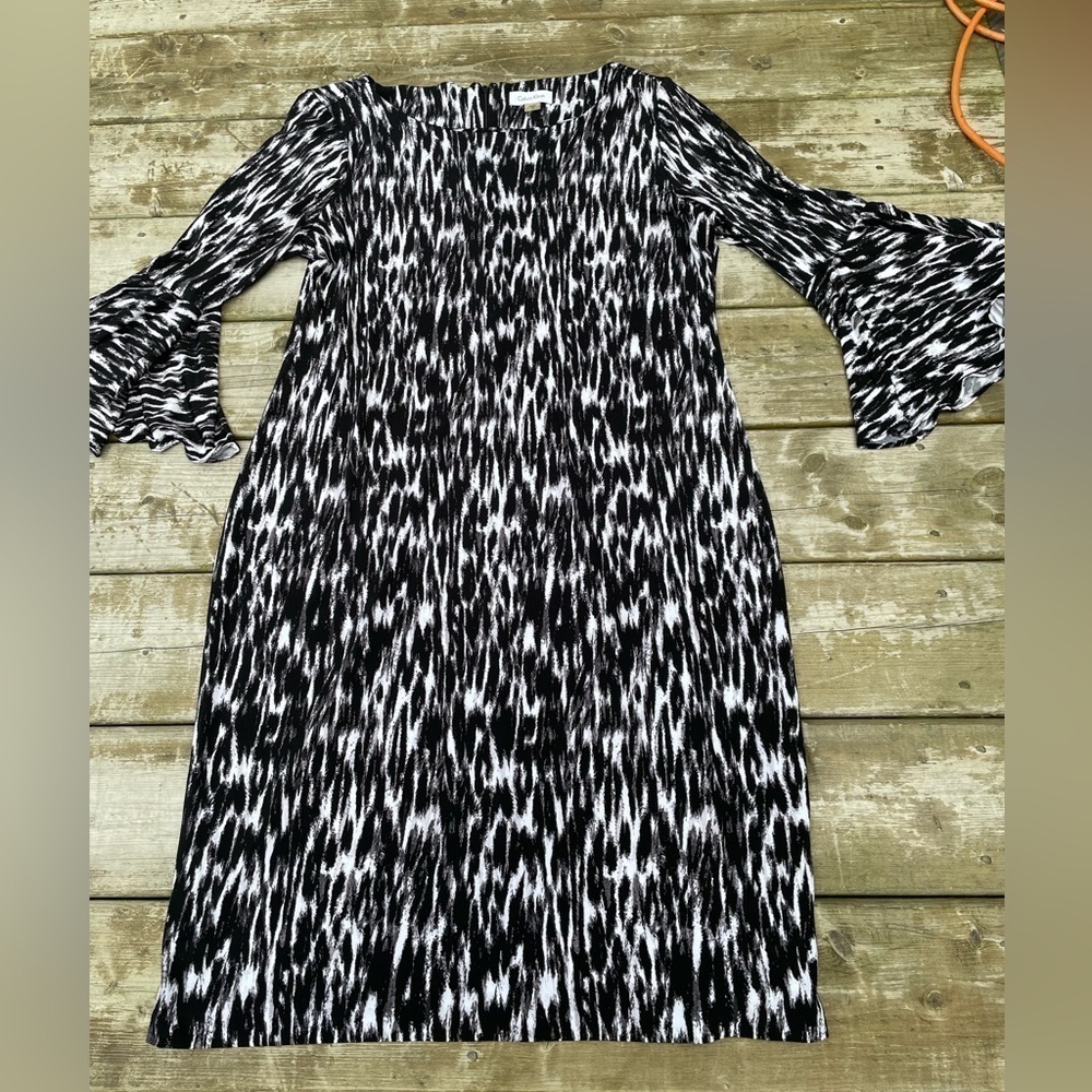 CALVIN Klein black and white print dress size 14